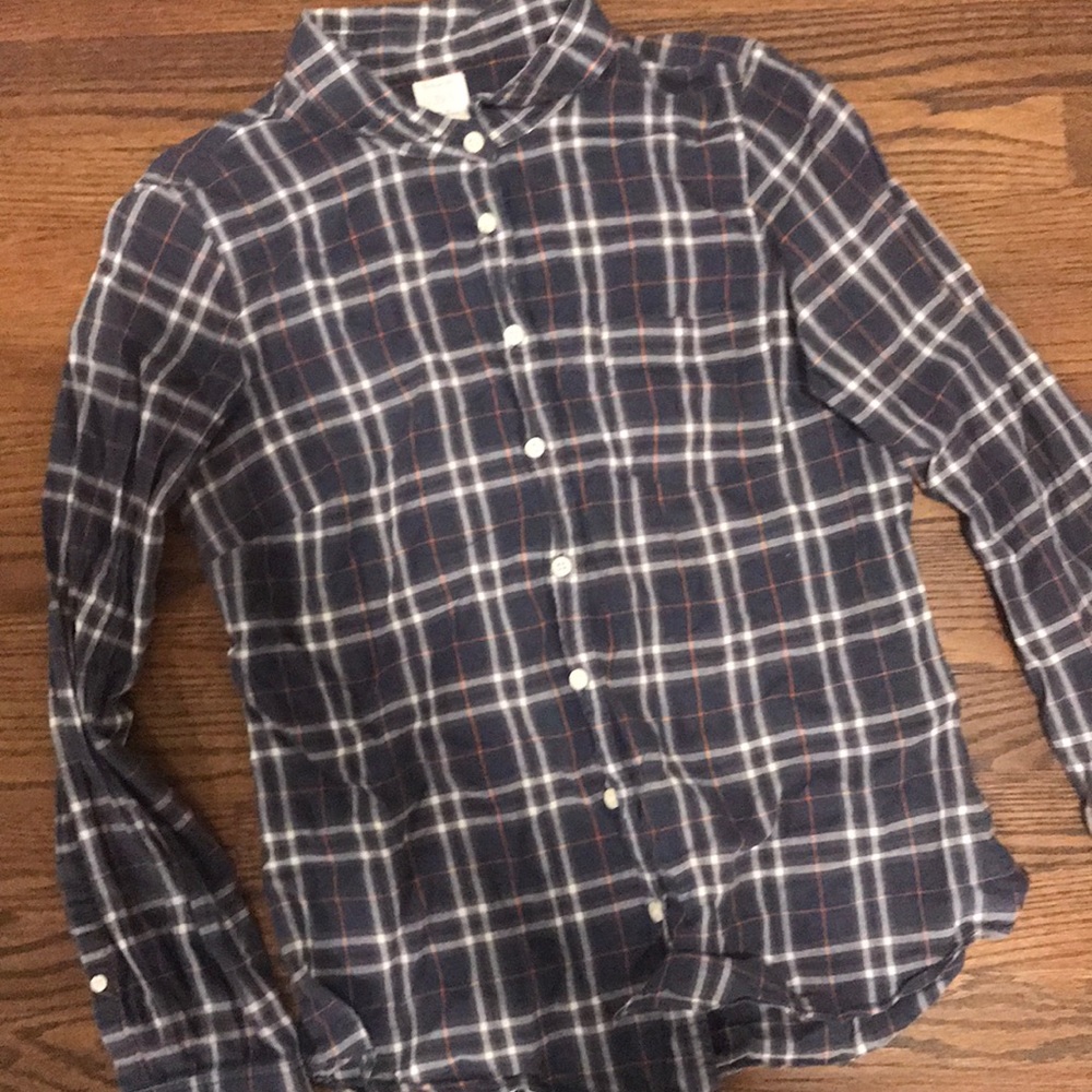 J.crew perfect shirt 🧡💙 fall colors! size small